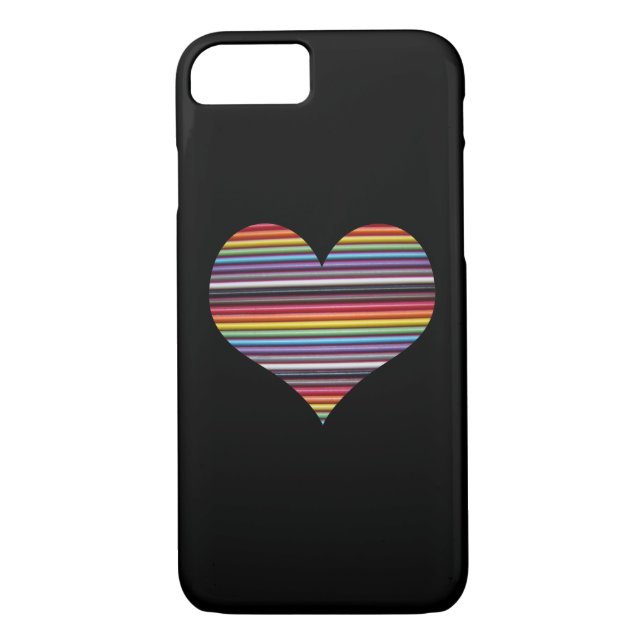 Rainbow Ribbon Cable Heart iPhone 7 Case (Back)