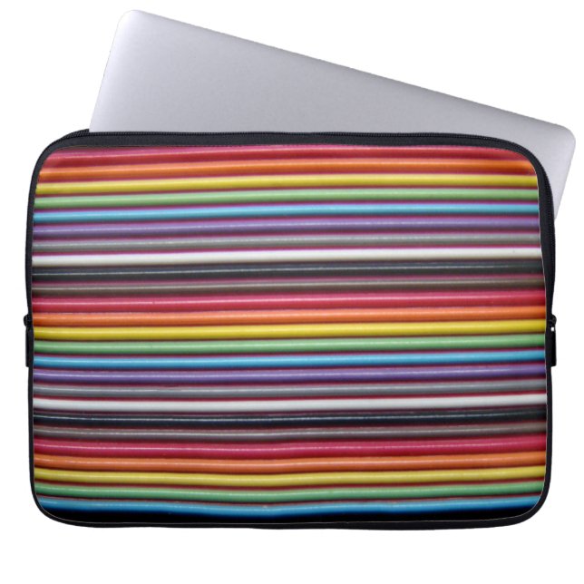 Rainbow Ribbon Cable Laptop Sleeve (Front)