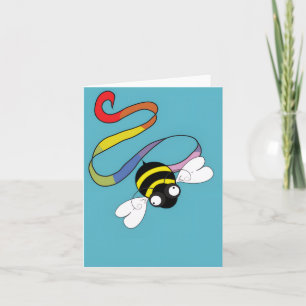 Rainbow Ribbon Note Card (Blank Inside)