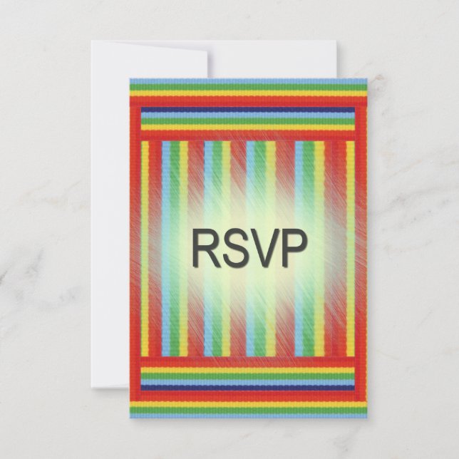 Rainbow Ribbon RSVP Card (Front)