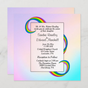 Rainbow Ribbon Wedding Invitation