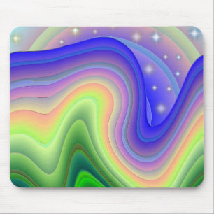 Rainbow Ribbons Mouse Pad