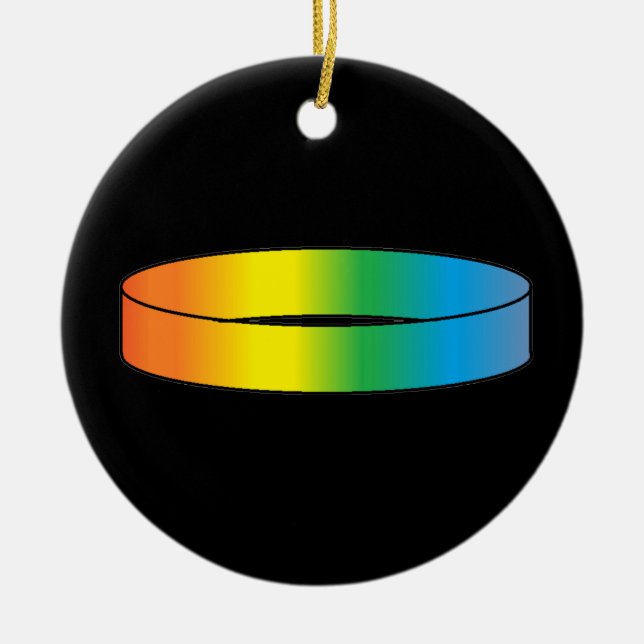Rainbow RIng Ceramic Tree Decoration (Front)