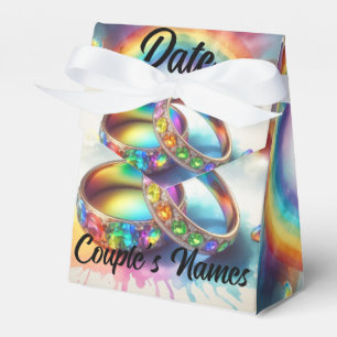 Rainbow Rings Gay Lesbian Wedding Favours Favour Box