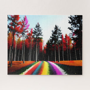 Rainbow Road Through Enchanted Forest Jigsaw Puzzle