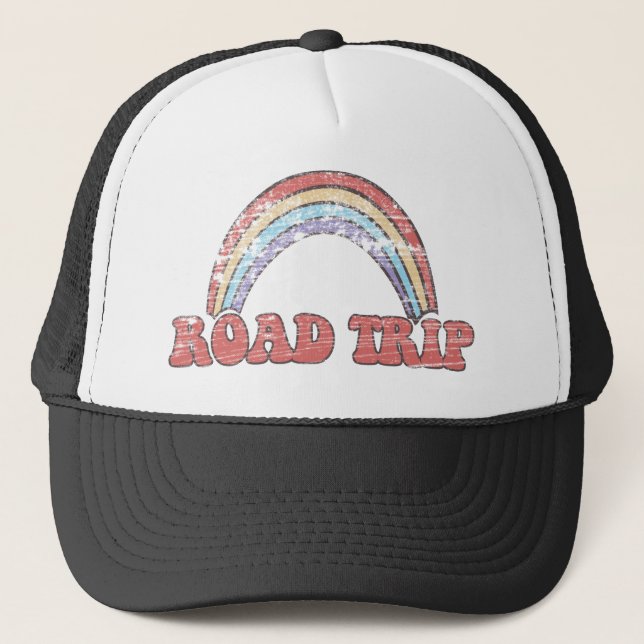 Rainbow Road Trip Trucker Hat (Front)