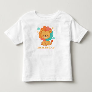 Rainbow Roar Lion Custom Animal Illustration Toddler T-Shirt