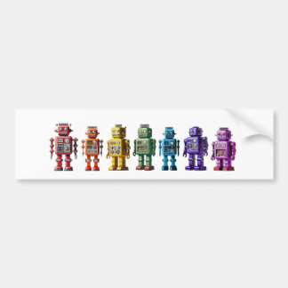 Rainbow Robots Bumper Sticker
