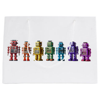 Rainbow Robots Large Gift Bag