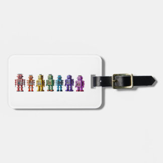 Rainbow Robots Luggage Tag