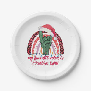 Rainbow Rock Hand My Favourite Colours Is Christma Paper Plate