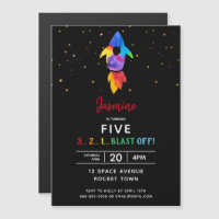 Rainbow Rocket Ship Outer Space Birthday Party