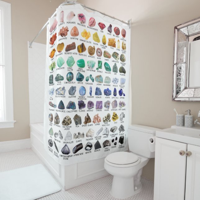 Rainbow Rocks Crystal Collection Shower Curtain (In Situ)
