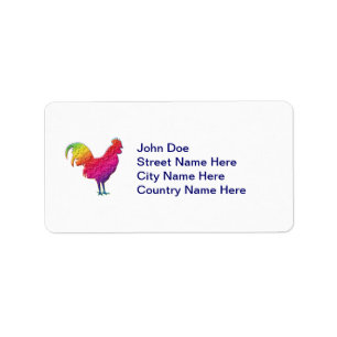 Rainbow rooster label