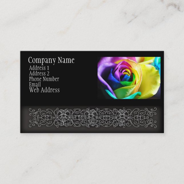 Rainbow Rose 11 Business Card (Front)