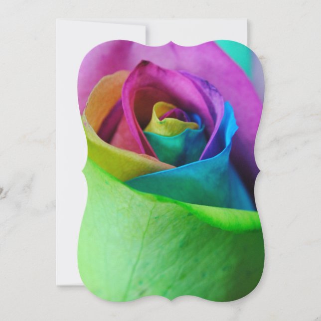Rainbow Rose 5 Invitation (Front)