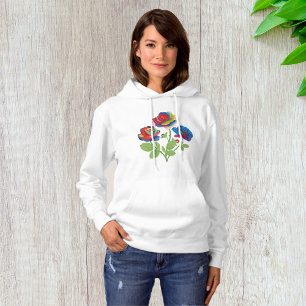 Rainbow Rose Bouquet Pop Art Floral Hoodie