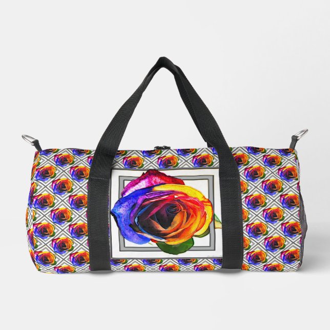 Rainbow Rose   Duffle Bag (Front)