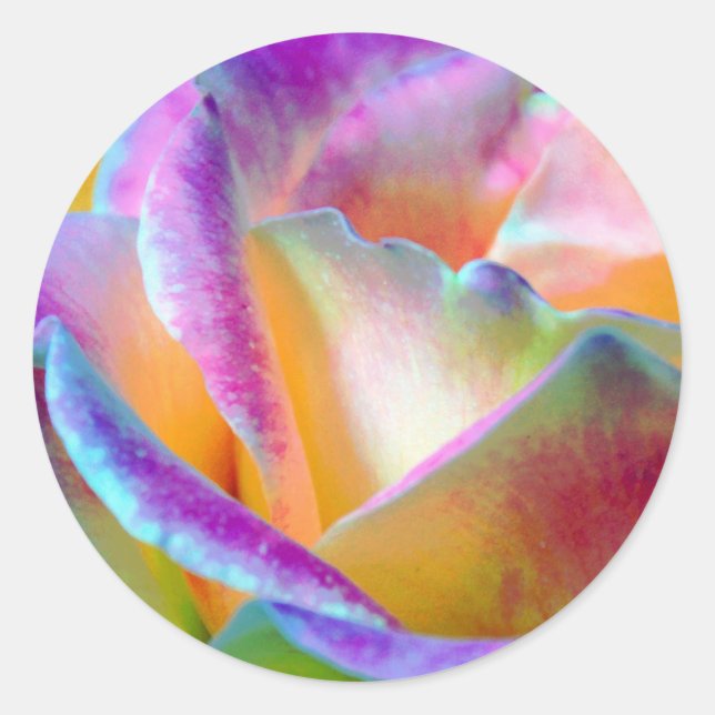 Rainbow Rose Flower Sticker (Front)