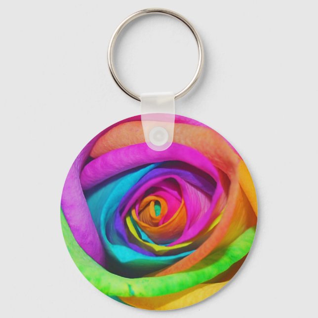 Rainbow Rose Key Ring (Front)