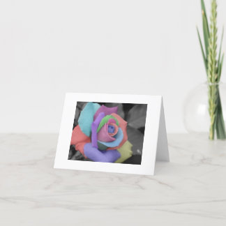 Rainbow Rose Notecard. Card