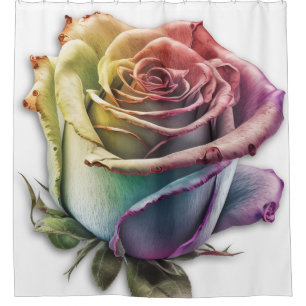 Rainbow Rose Shower Curtain