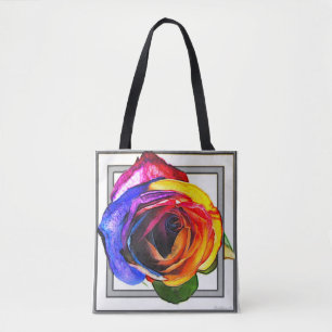 Rainbow Rose   Tote Bag