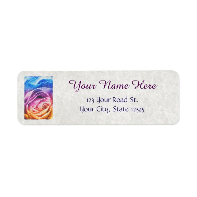 Rainbow Rose Watercolor (Front)