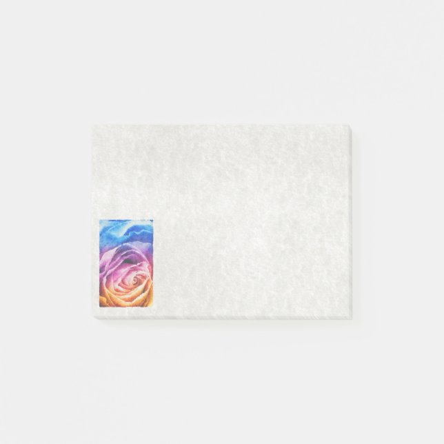Rainbow Rose Watercolor Post-it Notes (Front)
