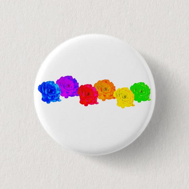 Rainbow Roses 3 Cm Round Badge (Front)