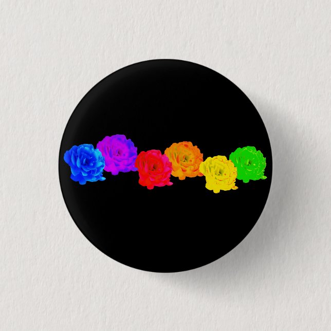 Rainbow Roses 3 Cm Round Badge (Front)