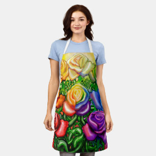 Rainbow Roses Apron