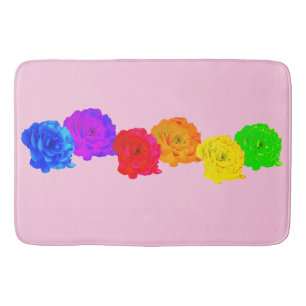 Rainbow Roses Bath Mat