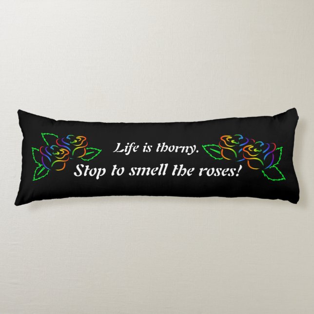 Rainbow Roses Body Pillow (Front)