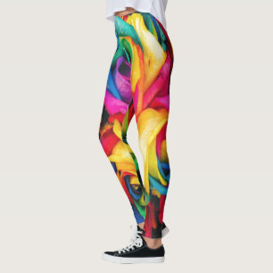 Rainbow Roses Bouquet Leggings