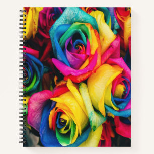 Rainbow Roses Bouquet Notebook