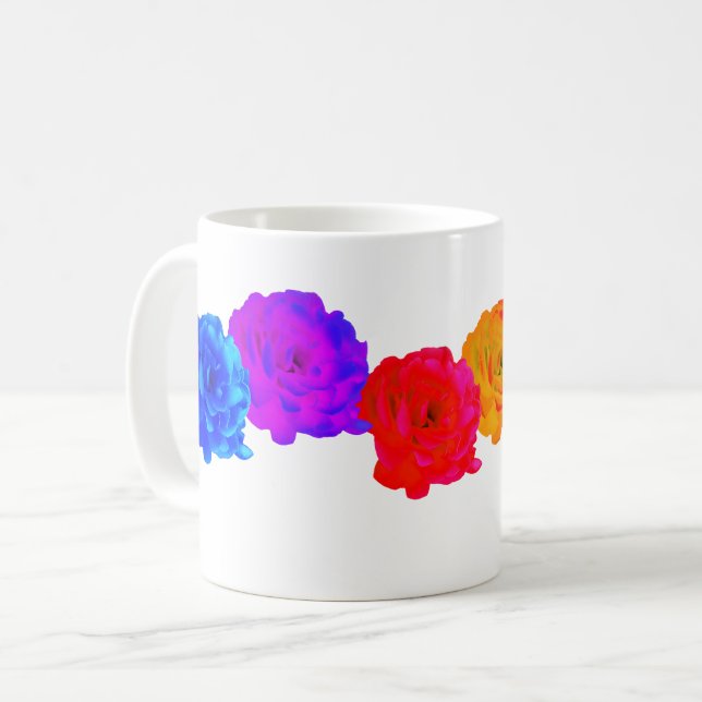 Rainbow Roses Coffee Mug (Front Left)