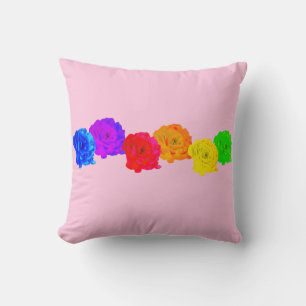 Rainbow Roses Cushion
