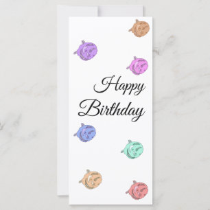 Rainbow Roses Happy Birthday Flat Card