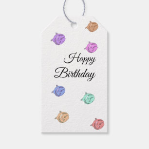 Rainbow Roses Happy Birthday Gift Tags