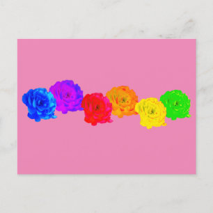 Rainbow Roses Holiday Postcard