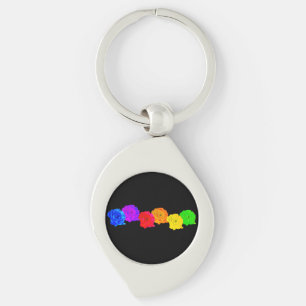 Rainbow Roses Key Ring