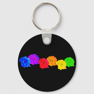 Rainbow Roses   Key Ring