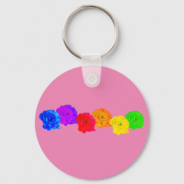 Rainbow Roses  Keychain (Front)