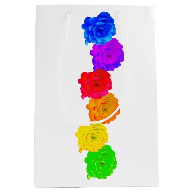 Rainbow Roses Medium Gift Bag (Front)