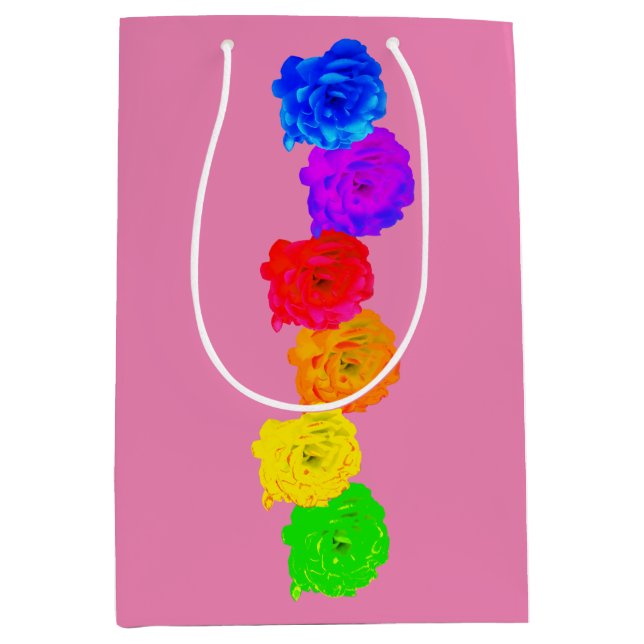 Rainbow Roses Medium Gift Bag (Front)