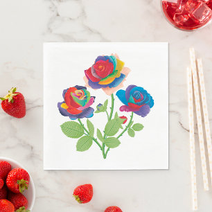 Rainbow Roses Napkin