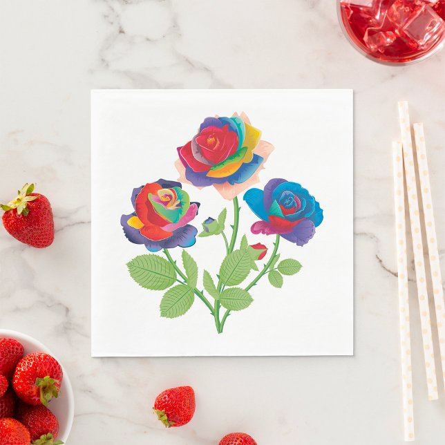 Rainbow Roses Napkin (Creator Uploaded)