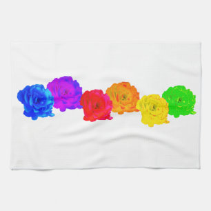 Rainbow Roses Tea Towel