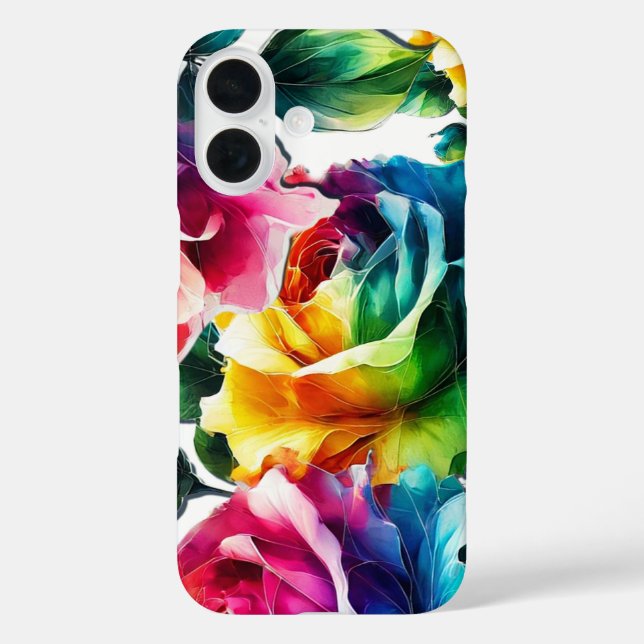 Rainbow Roses Vibrant Colourful Floral  Case-Mate iPhone Case (Back)